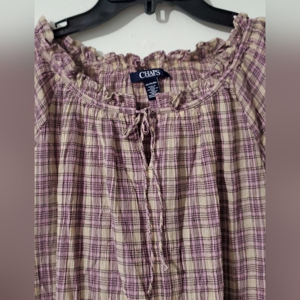 Chaps women's long sleeve peasant top blouse NWT - Picture 2 of 10